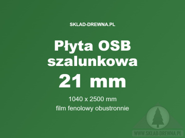 Płyta OSB Szalunkowa Filmowana 1040x2500mm gr. 21 mm
